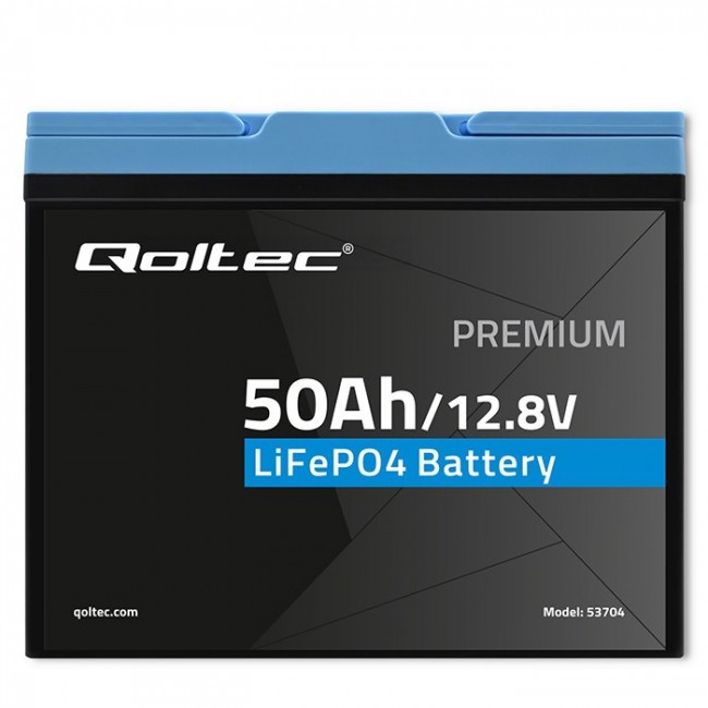 Qoltec LiFePO4 Lithium Iron Phosphate Battery | 12.8V | 50Ah | 640Wh| BMS
