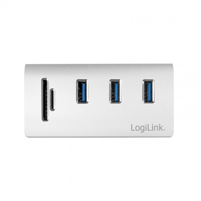 LogiLink CR0045 interface hub USB 3.2 Gen 1 (3.1 Gen 1) Type-A 5000 Mbit/s Silver LogiLink CR0045 interface hub USB 3.2 Gen 1 (3.1 Gen 1) Type-A 5000 Mbit/s Silver