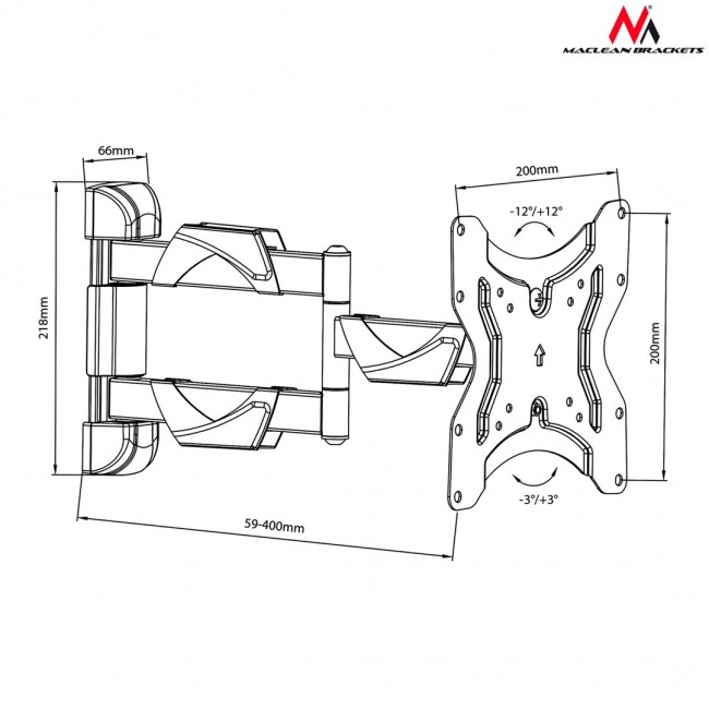 Maclean MC-742 TV mount 106.7 cm (42