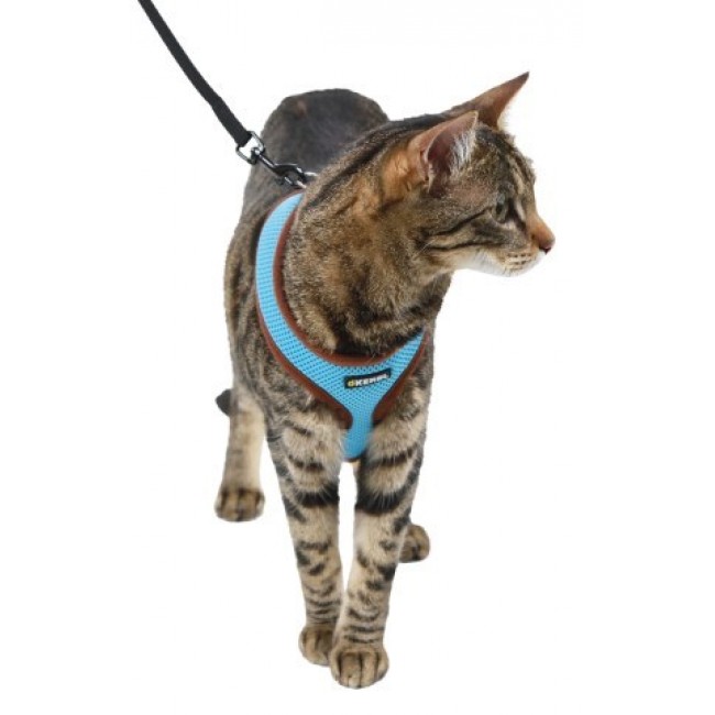 KERBL Adjustable Cat Harness with Leash 120 cm - Blue