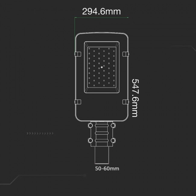 LED street luminaire V-TAC VT-100ST 50W SAMSUNG CHIP 4000K 10000lm (SKU 215291) Grey LED street luminaire V-TAC VT-100ST 50W SAMSUNG CHIP 4000K 10000lm (SKU 215291) Grey
