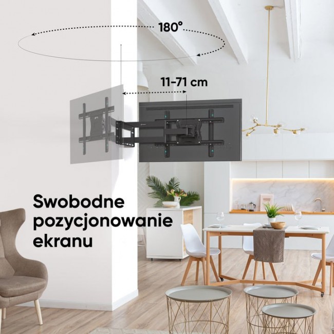 ONKRON Tilting and swiveling TV bracket for 40