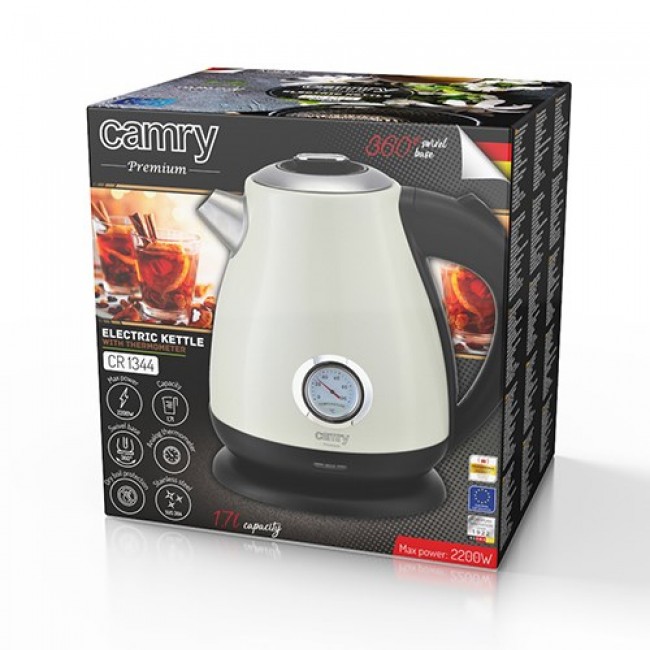 Camry Premium CR 1344C electric kettle 1.7 L 2200 W Cream Camry Premium CR 1344C electric kettle 1.7 L 2200 W Cream