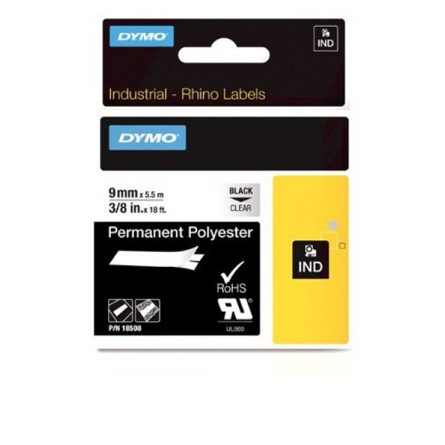 DYMO 9mm RHINO Clear Polyester Tape label-making tape D1