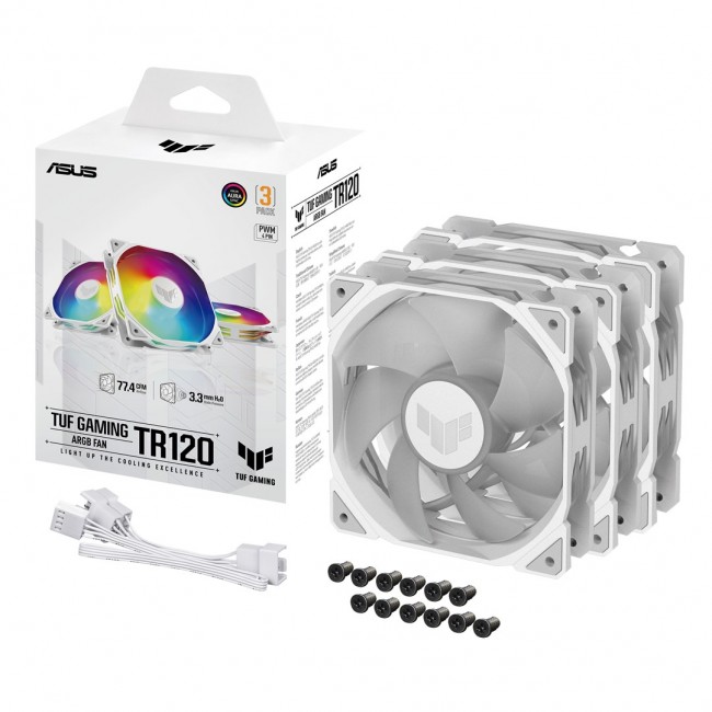 ASUS TUF Gaming TR120 ARGB White 3IN1 Fan (90DA0093-B09020) ASUS TUF Gaming TR120 ARGB White 3IN1 Fan (90DA0093-B09020)