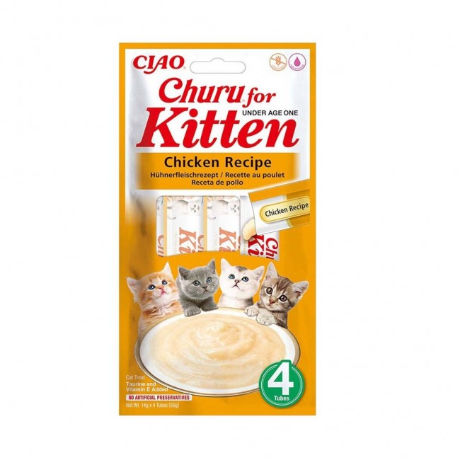 INABA Churu Kitten Chicken Recipe - cat treats - 4x14g INABA Churu Kitten Chicken Recipe - cat treats - 4x14g