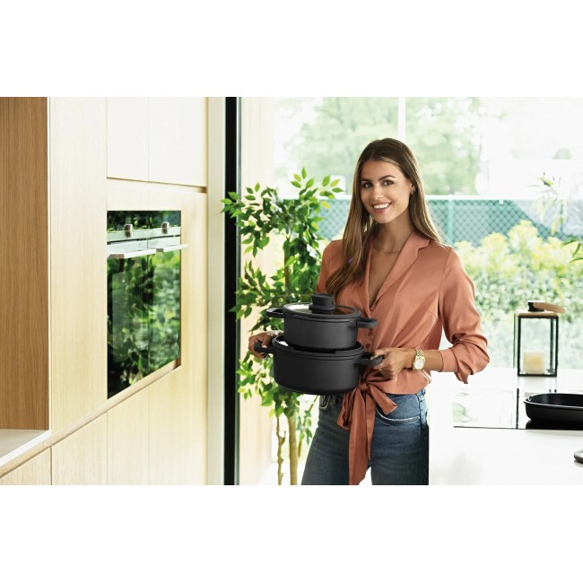 BergHOFF 3950593 soup pot 4.4 L Black Aluminium, Glass, Silicone