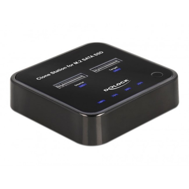 DeLOCK M.2 Docking Station for 2 x M.2 SATA SSD with Clone function