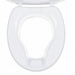 High raising toilet seat with flap