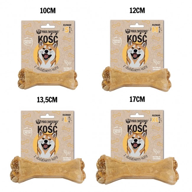 PAKA ZWIERZAKA Bone with goat L 13,5 cm - dog treat - 70g PAKA ZWIERZAKA Bone with goat L 13,5 cm - dog treat - 70g