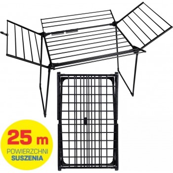 PROMIS MILANO laundry dryer, foldable, additional 4 wings, black