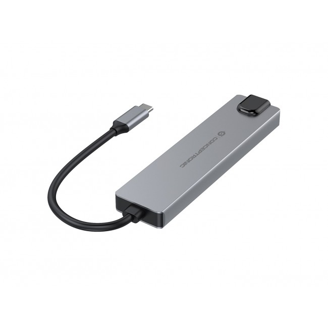 Conceptronic DONN29G 6-in-1 USB 3.2 Gen 2 Docking Station, 4K60Hz HDMI, USB-A 10Gbps x 2, USB-C 10Gbps, GbE LAN, 140W USB PD 3.1
