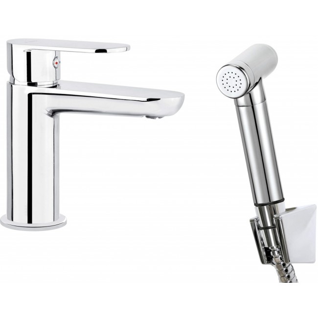 Basin faucet with bidetta shower head