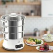 Tefal Convenient Series Deluxe VC502D steam cooker 3 basket(s) Countertop 900 W Stainless steel, White