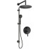 Concealed shower set with rail - with overhead shower