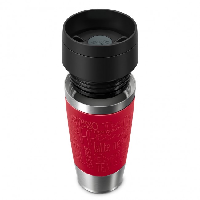 EMSA Travel Mug Classic N2020400 travel mug 360 ml Black, Red, Stainless steel Stainless steel
