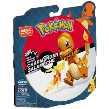 MEGA Pok mon Build & Show Charmander toy building set, 4 inches tall,