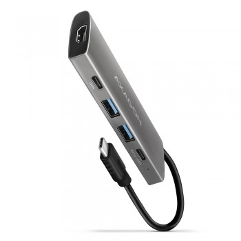 Axagon HMC-5G2 USB 10Gbps hub, 2x USB-A, 2x USB-C, HDMI 4k/60Hz, PD 100W, USB-C cable