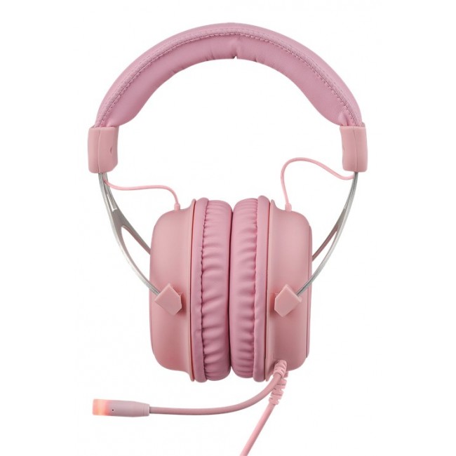 Deltaco Gaming GAM-030-P headphones/headset Wired Head-band USB Type-A Pink