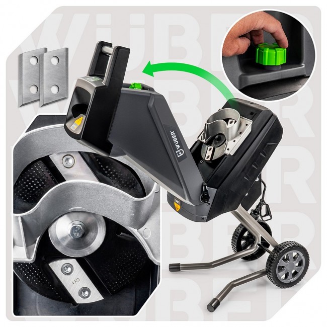 Electric blade branch shredder 2500 W 45 L W94205 WUBER