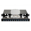 Equip 12-Port Fiber Optic Splice Box, LC Duplex, OS2, 1U, Equipped, Black