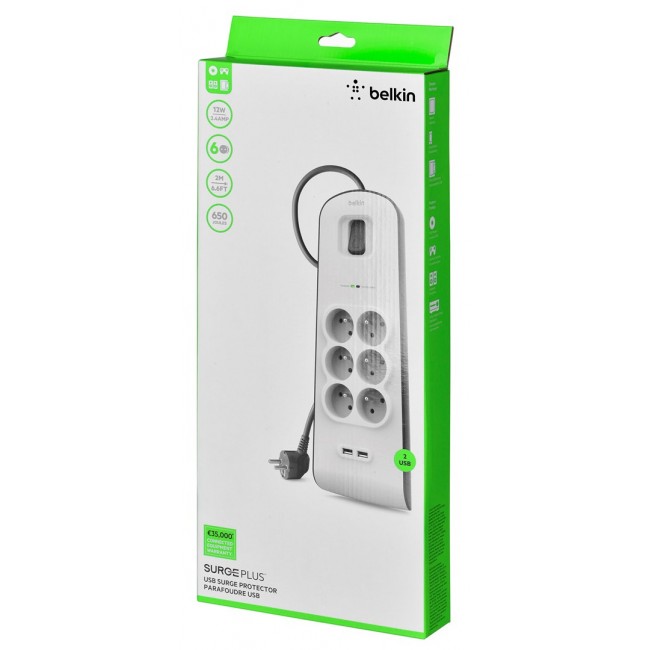 Belkin BSV604ca2m White 6 AC outlet(s) 2 m