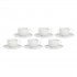 Set of 6 Corte Saucer Tea Cups - White, 200 ml
