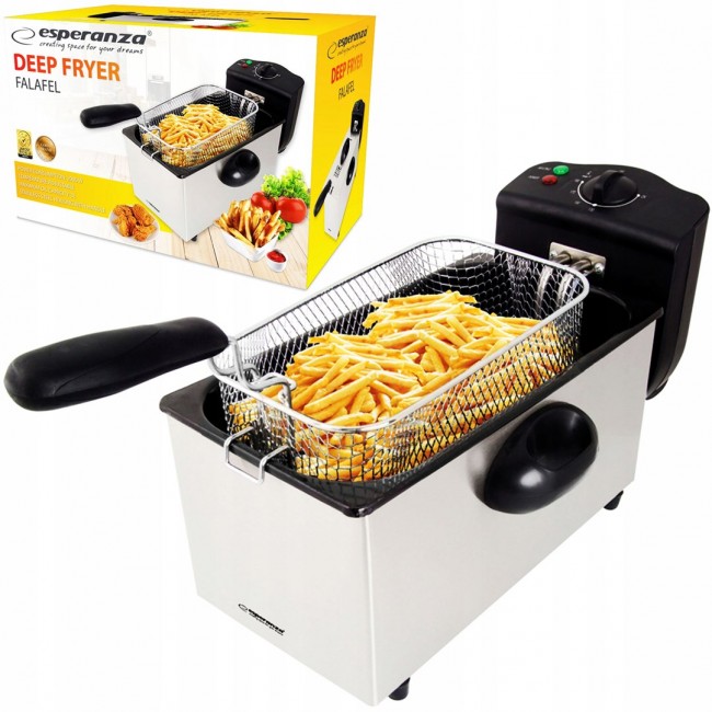 Esperanza FALAFEL Single 3 L Stand-alone 2200 W Deep fryer Black, White Esperanza FALAFEL Single 3 L Stand-alone 2200 W Deep fryer Black, White