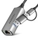AXAGON ADE-TXCA Gigabit Ethernet Adapter, USB-C + USB-A - Titanium Grey AXAGON ADE-TXCA Gigabit Ethernet Adapter, USB-C + USB-A - Titanium Grey