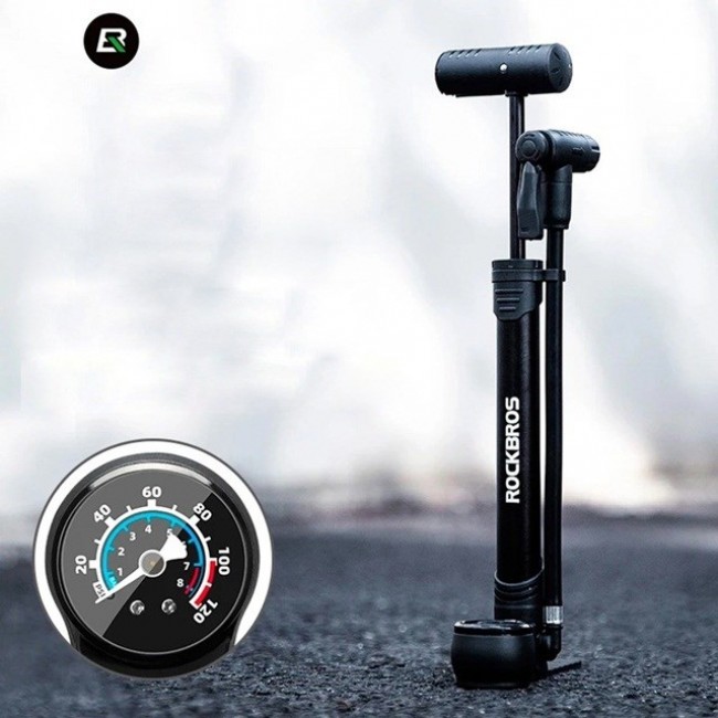 Rockbros 42310006001 Bicycle hand pump with pressure gauge Black Rockbros 42310006001 Bicycle hand pump with pressure gauge Black