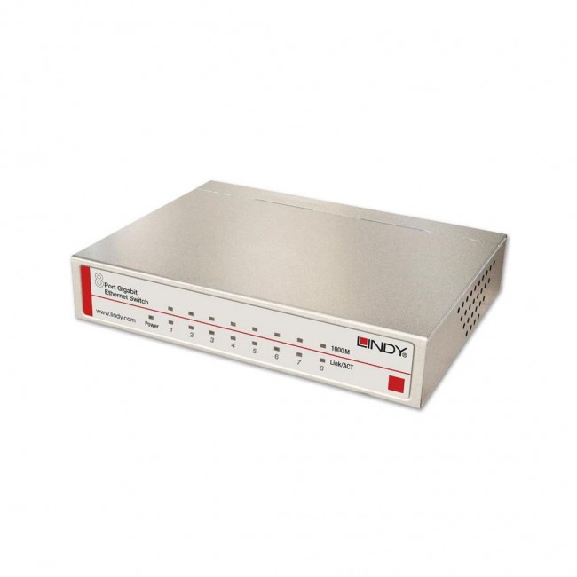 Lindy Network Switch - Gigabit, Desktop, 8 Port, 10/100/1000