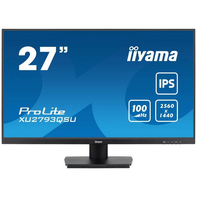 iiyama ProLite 27 QHD IPS technology panel with USB hub and 100Hz refresh rate