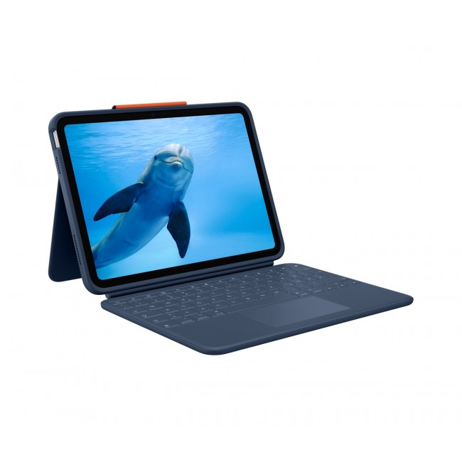 Logitech Rugged Combo 4 Touch QWERTZ German Smart Connector Blue