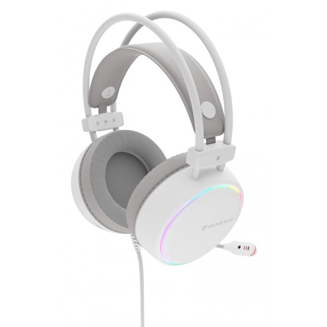 GENESIS NSG-2308 headphones/headset Wired Head-band Gaming USB Type-A White