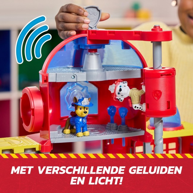 PAW Patrol Fire Rescue Command Center with Marshall Figure, Rescue Fire Truck, Lights, Launcher & Sound Fx, Kids Toys for Boys & Girls Ages 3 and Up