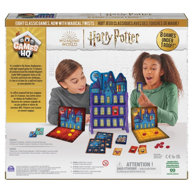 Wizarding World , Harry Potter Games HQ Checkers Tic Tac Toe Memory Match Go Fish Bingo Card Games Fantastic Beasts Gift, for Adults & Kids Ages 4+