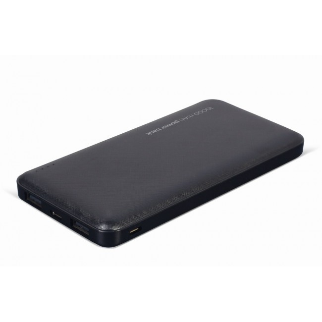 Gembird PB10-02 power bank Lithium Polymer (LiPo) 10000 mAh Black Gembird PB10-02 power bank Lithium Polymer (LiPo) 10000 mAh Black