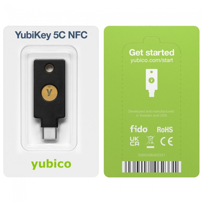Yubico YubiKey 5C NFC - USB-C sikkerhe Yubico YubiKey 5C NFC - USB-C sikkerhe