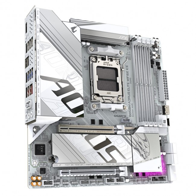 GIGABYTE B850M AORUS ELITE WIFI6E ICE Motherboard- AMD Ryzen 9000 Series CPUs, 12+2+1 Phases Digital VRM, up to 8200MHz DDR5 (OC), 1xPCIe 5.0 + 1xPCIe 4.0 M.2, 2.5LAN, WIFI 7, USB 3.2 Gen 2 GIGABYTE B850M AORUS ELITE WIFI6E ICE Motherboard- AMD Ryzen 9000 Series CPUs, 12+2+1 Phases Digital VRM, up to 8200MHz DDR5 (OC), 1xPCIe 5.0 + 1xPCIe 4.0 M.2, 2.5LAN, WIFI 7, USB 3.2 Gen 2