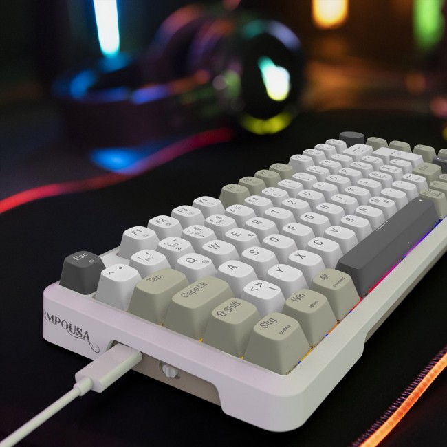 Inca IKG-455 keyboard Gaming USB + RF Wireless + Bluetooth QWERTY German White
