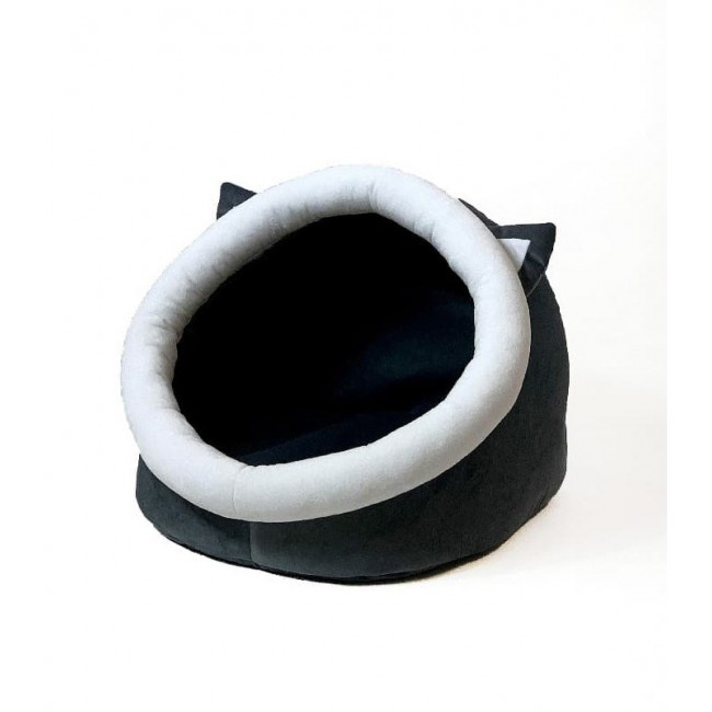 GO GIFT cat bed - graphite-white - 40x45x34 cm