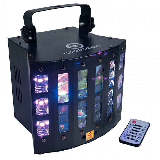 LIGHT4ME TURBO DERBY + laser + UV + strobe + remote control LIGHT4ME TURBO DERBY + laser + UV + strobe + remote control