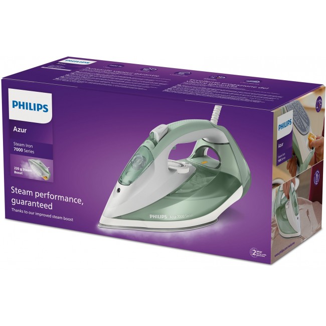 Philips 7000 series DST7012/70 iron Steam iron SteamGlide Plus soleplate 2600 W Green, Grey Philips 7000 series DST7012/70 iron Steam iron SteamGlide Plus soleplate 2600 W Green, Grey