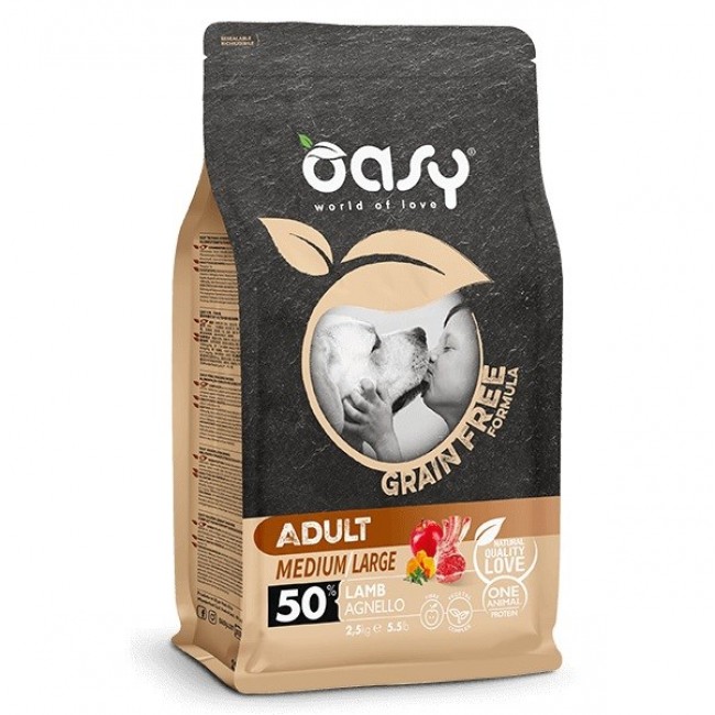 OASY Grain free Adult Medium/Large Lamb - dry dog food - 12kg