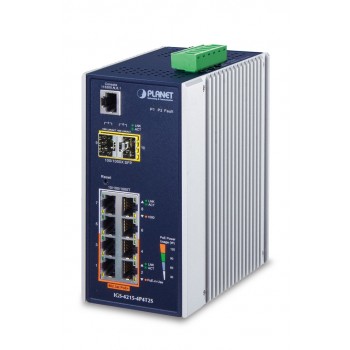 PLANET IGS-4215-4P4T2S network switch Managed L2/L4 Gigabit Ethernet (10/100/1000) Power over Ethernet (PoE) Blue, White PLANET IGS-4215-4P4T2S network switch Managed L2/L4 Gigabit Ethernet (10/100/1000) Power over Ethernet (PoE) Blue, White