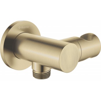 Round angled connector with handset holder