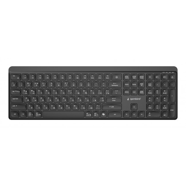 Gembird Dual-mode pro-business slim wireless keyboard, 2.4G+BT, Cyrillic layout Gembird Dual-mode pro-business slim wireless keyboard, 2.4G+BT, Cyrillic layout