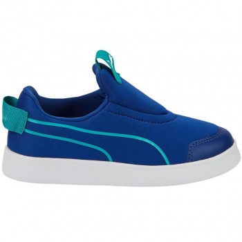 Puma Courtflex v2 Slip On PS Kids Shoes Blue 374858 11 31.5