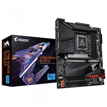 GIGABYTE Z790 AORUS ELITE AX Motherboard - Supports Intel Core 14th CPUs, 16*+2+ Phases Digital VRM, up to 7600MHz DDR5 (OC), 4xPCIe 4.0 M.2, Wi-Fi 6E, 2.5GbE LAN, USB 3.2 Gen 2x2