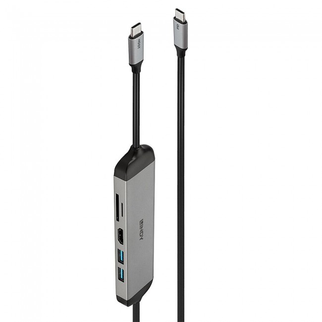 Lindy DST-Micro 140, USB-C Laptop Micro Docking Station with 4K Support and 1.4m 60W Charging Cable Lindy DST-Micro 140, USB-C Laptop Micro Docking Station with 4K Support and 1.4m 60W Charging Cable